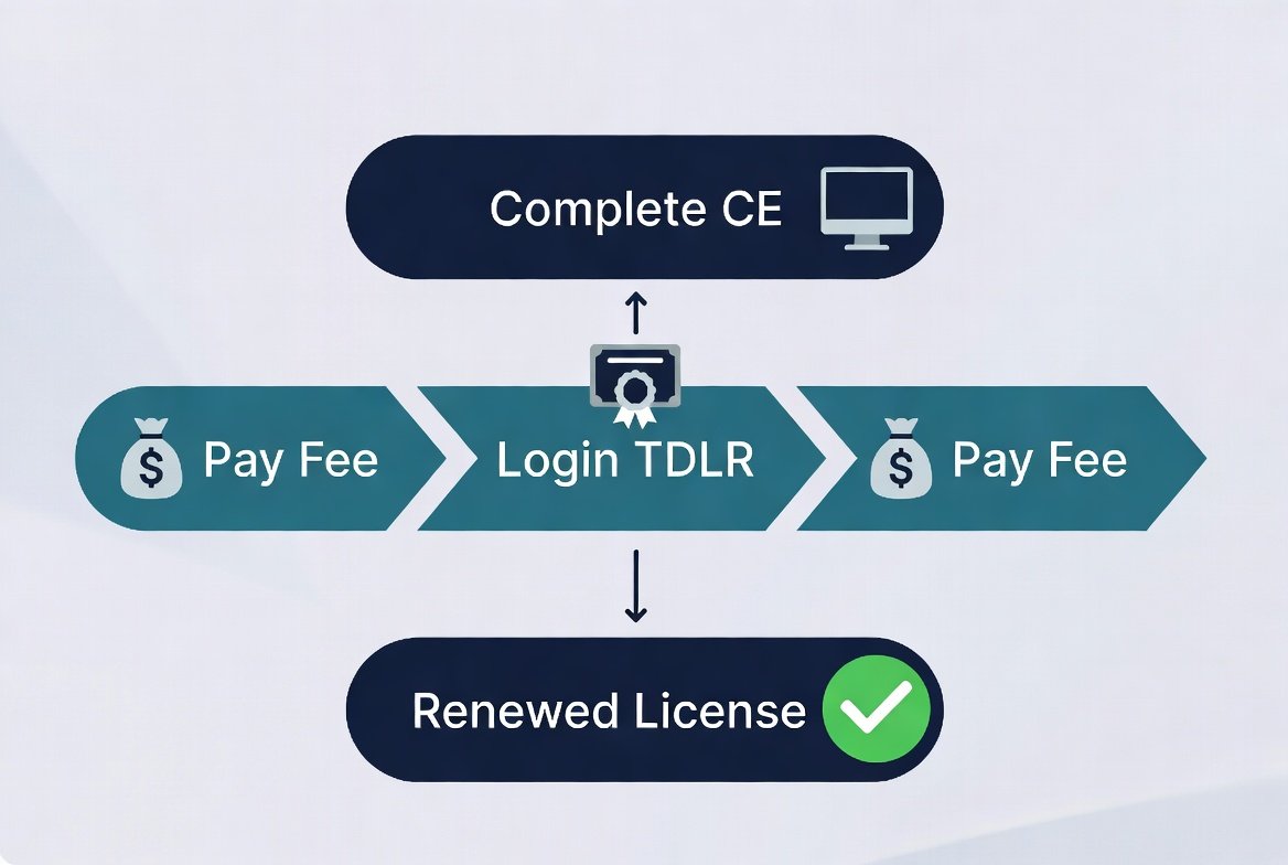 TDLR Cosmetology License Renewal Flowchart Infographic