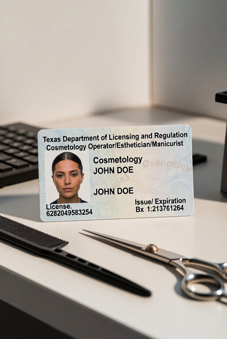 TDLR Cosmetology Operator License Card