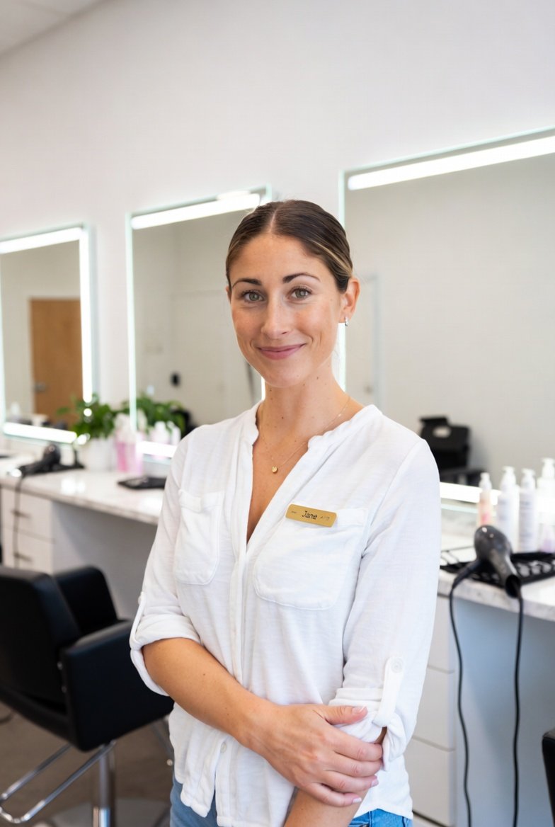 Mini salon license Texas -- professional cosmetologist in a modern Texas salon suite