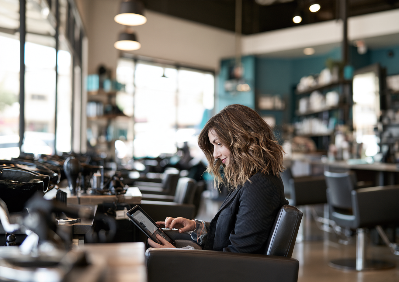 Licensed cosmetologist completing Texas cosmetology continuing education online
